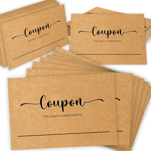 Tarjetas cupon en blanco - 50, de